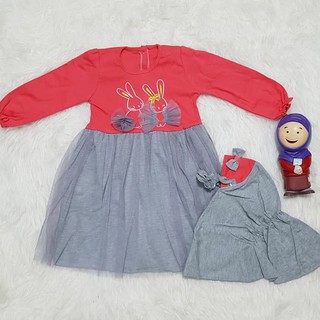  Baju  Gamis  Muslim Anak Bayi  Perempuan  Tutu Set Jilbab 