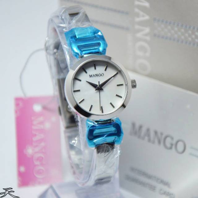 Jam Tangan Wanita Mango MA6599L Silver Rantai Original Murah