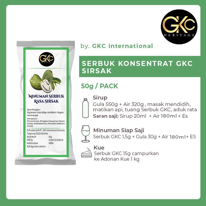 

Bubuk Sirup GKC "Rasa Sirsak" 50g