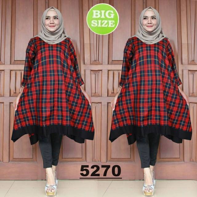 TUNIK KATUN JUMBO KOTAK JOLIN