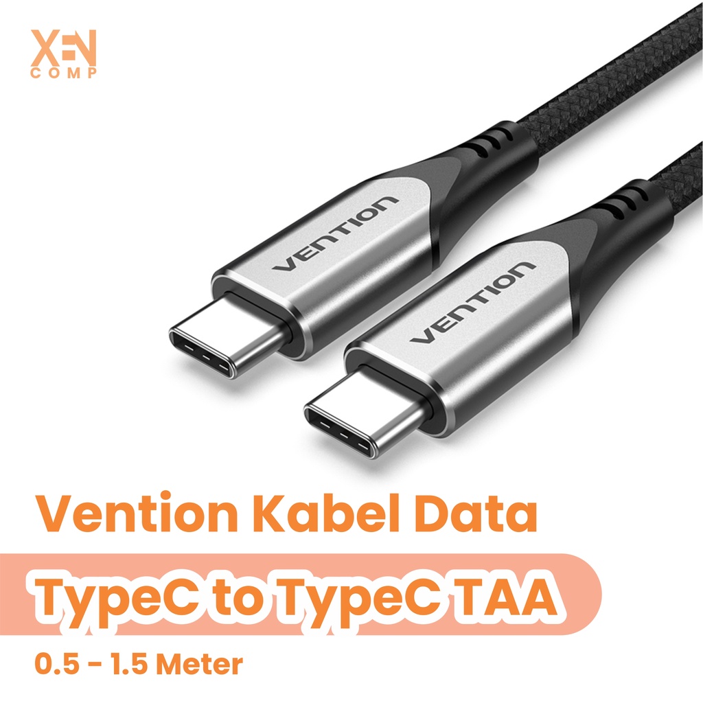 Kabel Data Charger Fast Charging USB 3.1 Type C Male to Male Vention TAA Grey  0.5m 1.5m