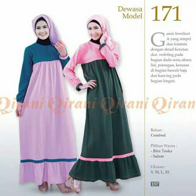 QIRANI QD 171/gamis qirani/gamis adem/gamis murah/gamis syari/gamis kaos