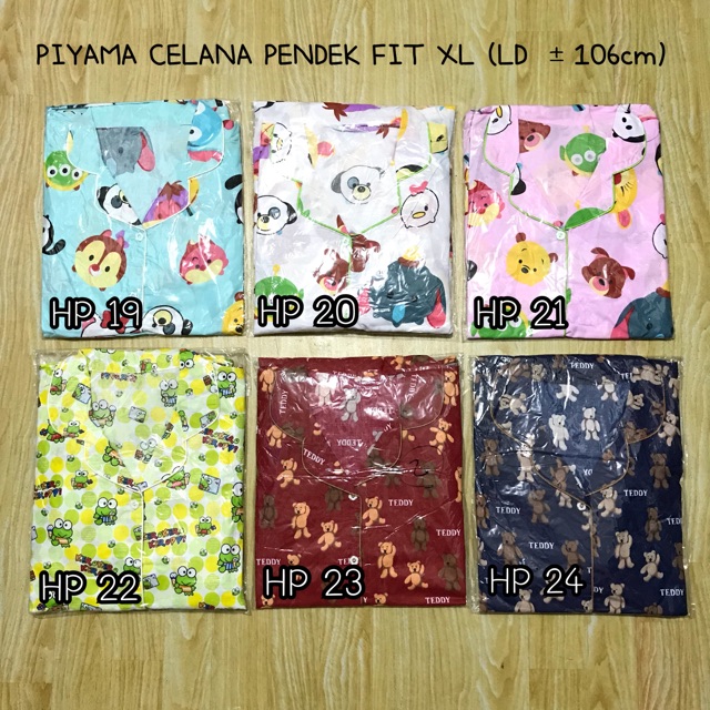 [BEST SELLER] SET PIYAMA CELANA PENDEK PIYAMA WANITA PIYAMA KRAH LUCU PIYAMA MOTIF LUCU PIYAMA KATUN
