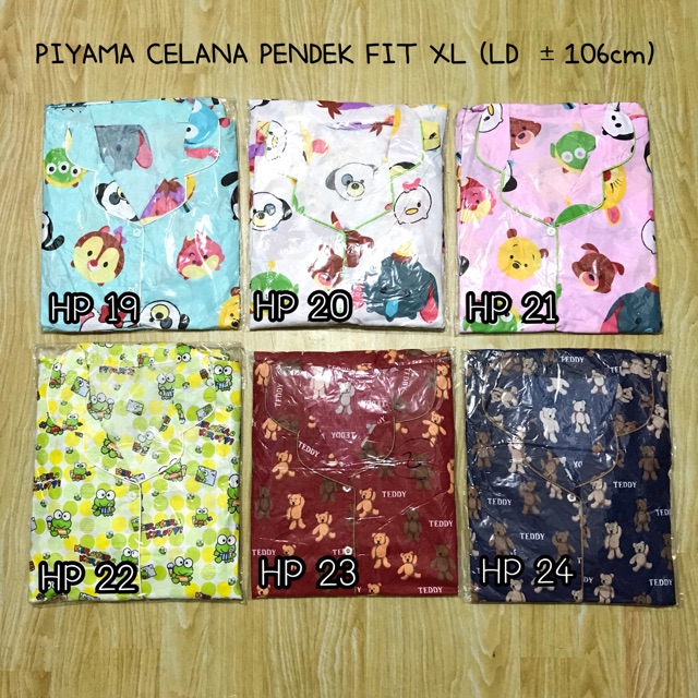 [BEST SELLER] SET PIYAMA CELANA PENDEK PIYAMA WANITA PIYAMA KRAH LUCU PIYAMA MOTIF LUCU PIYAMA KATUN