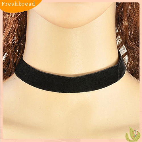 Fresh| Kalung Choker Bahan Velvet Warna Hitam Gaya Retro Gothic Untuk Wanita
