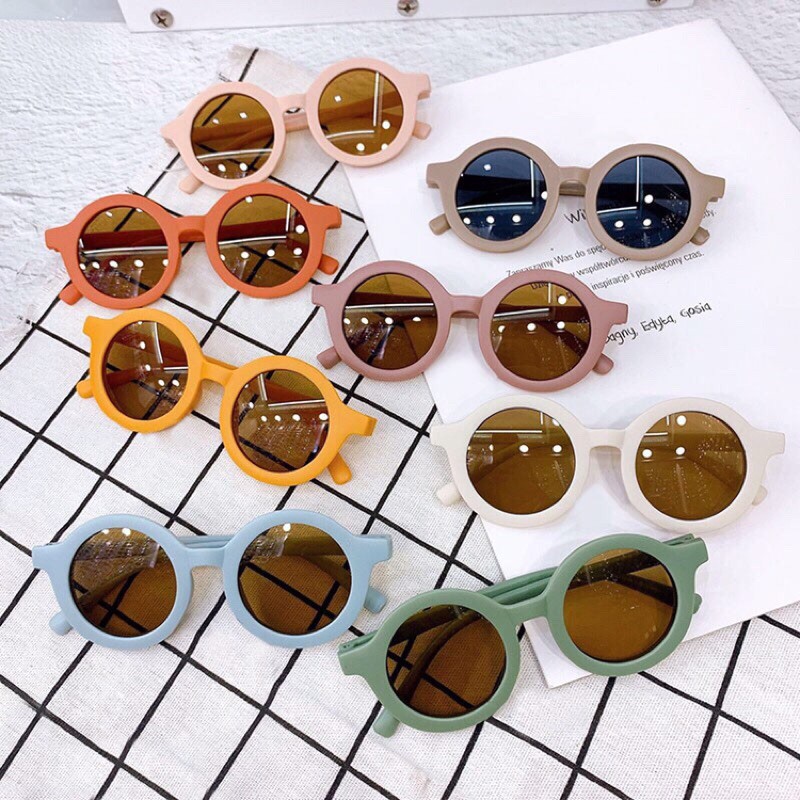 KACAMATA ANAK KOREA BULAT O korea import earth color soleram kids sunglasses