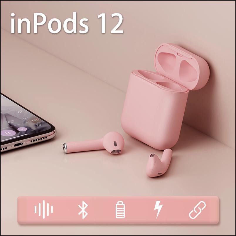 Bt Headset Inpods I12 Tws Earphon Wireless Bluetooth Macaron Android Ios I12 I12S