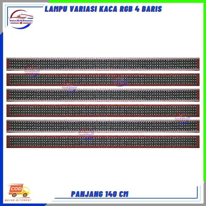 Lampu Led Variasi Strobo Kaca Depan Rgb 4 Baris 140 cm Variasi Mobil Truk Truck Canter 12-24 Volt