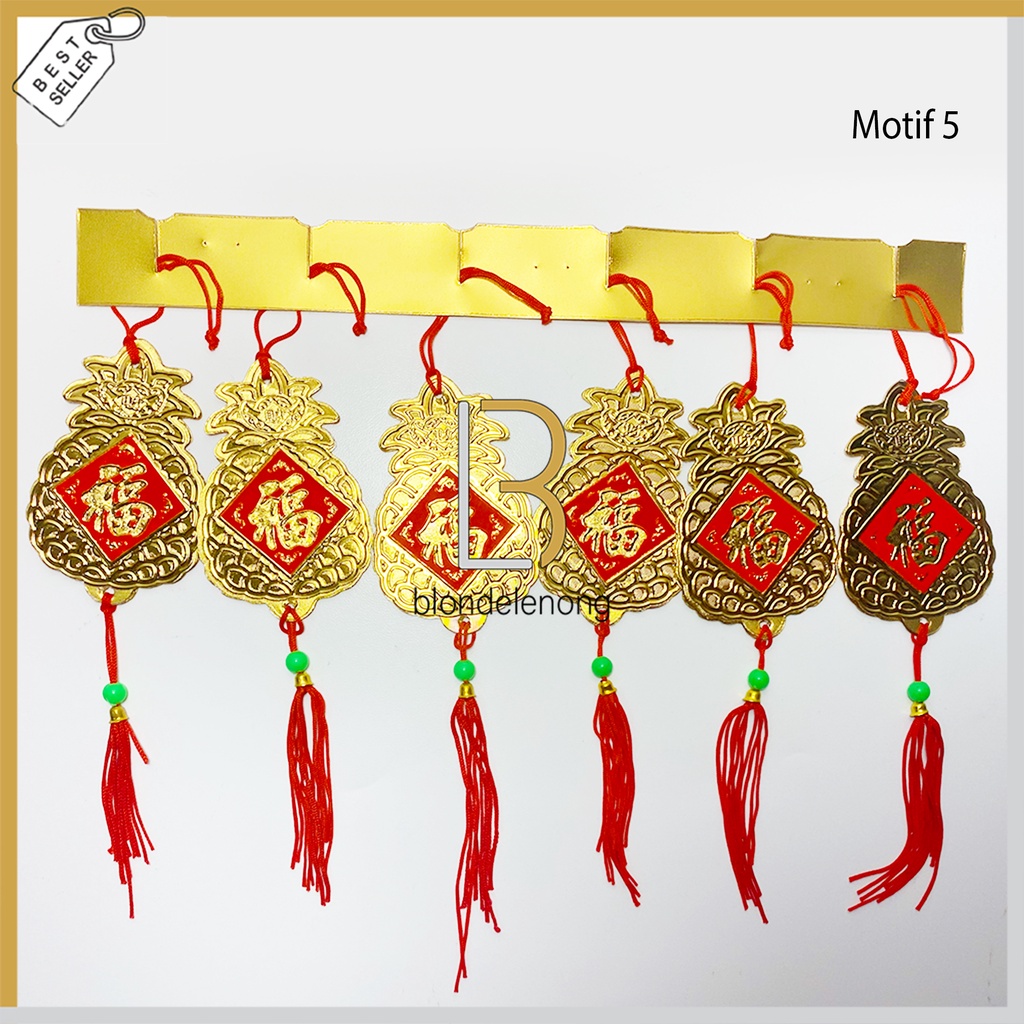 Tasel Tassel Gantungan Hiasan Dekorasi Pohon Imlek Mehwa Meihua Sakura Fuk Hoki Fengshui Souvenir Suvenir Parcel Parsel Hampers Hadiah Gift Imlek New Year Tahun Baru Cina Cny Shio Macan 2022 Rumbai Merah Foil Emas Gold Kaca Pintu Rumah Mobil Murah Import