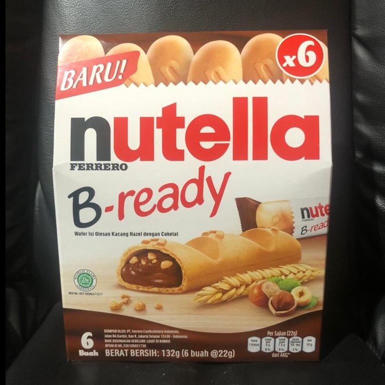 Nutella B-ready pack 6pcs / Wafer isi nutella bready isi 6 132grm HALAL MUI