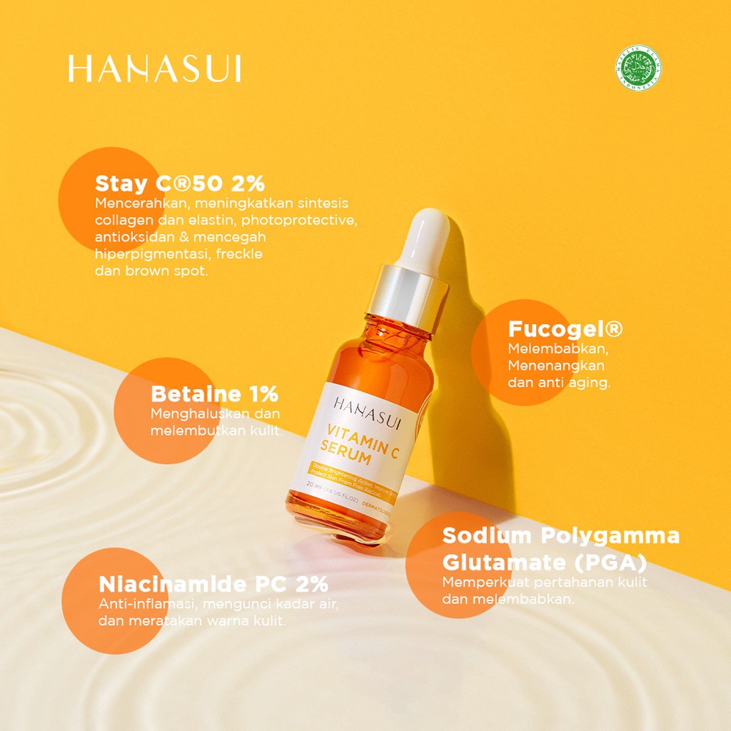 Hanasui Power Serum | Whitening Gold Vitamin C Anti Acne Collagen