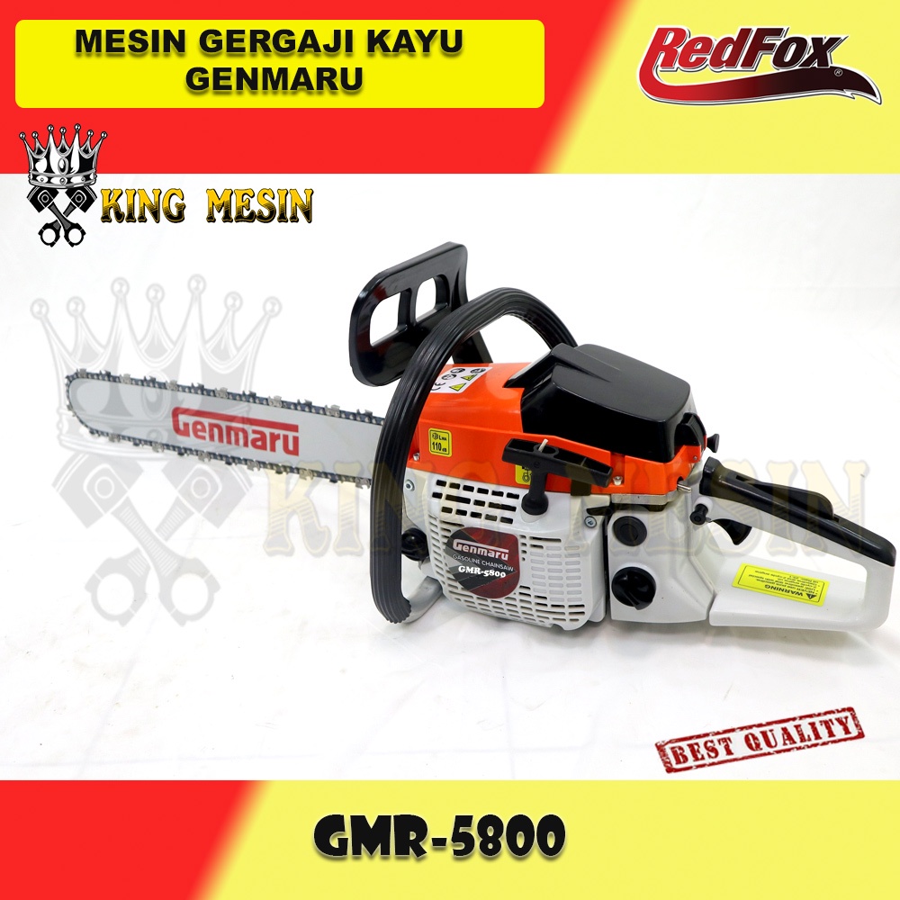 MESIN GERGAJI POTONG KAYU 2 TAK GENMARU GERGAJI CHAINSAW POTONG KAYU BAR BAJA LASER 22"