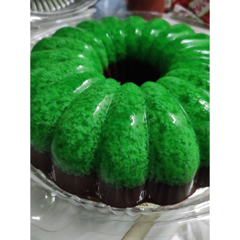 

Puding Lumut Pandan Coklat