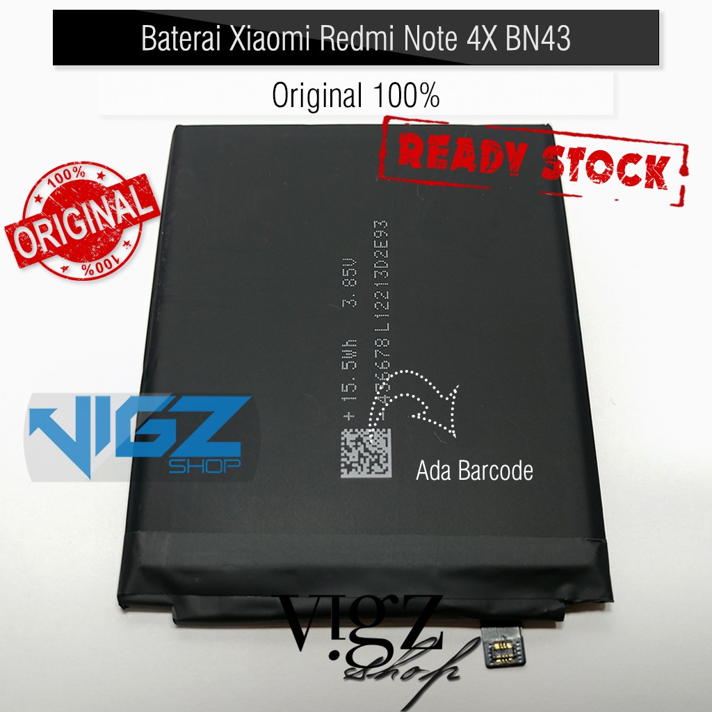 Baterai Xiaomi Redmi Note 4X BN43 Snapdragon Original 100%