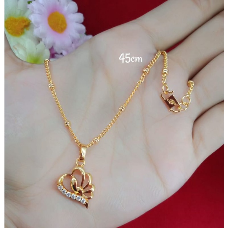 Kalung free liontin emas muda kadar 35% perhiasan wanita emas muda emas kadar rendah