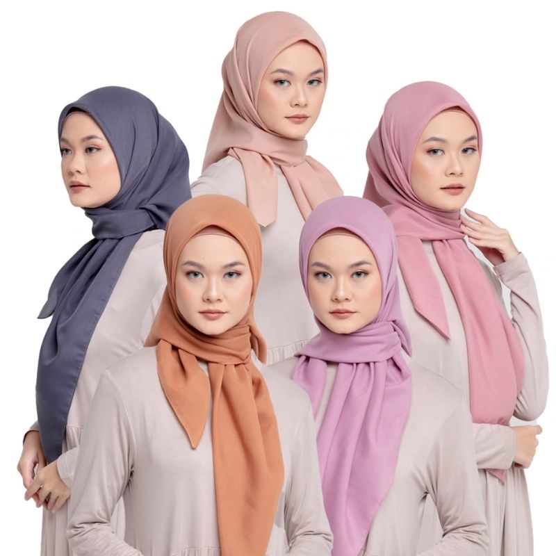 HIJAB SEGIEMPAT KERUDUNG SEGI EMPAT POLOS DAUKY BAHAN VOAL SUPERFINE