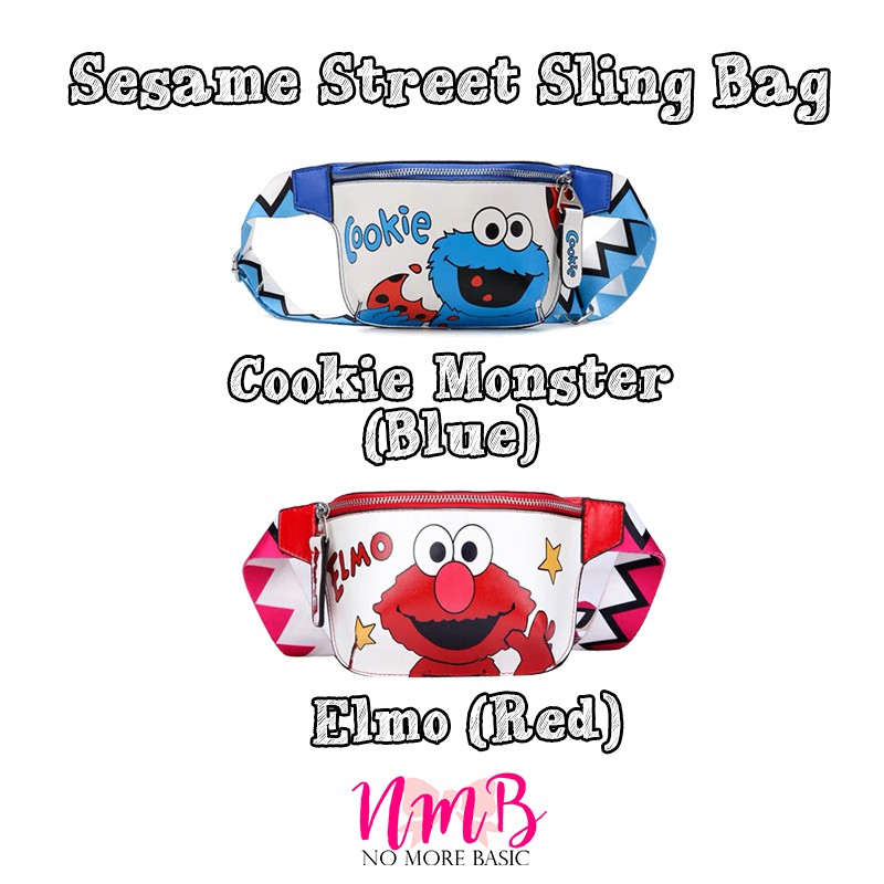 Sesame Street Sling Bag - Cookie Monster / Elmo - Fanny Pack Tas Selempang