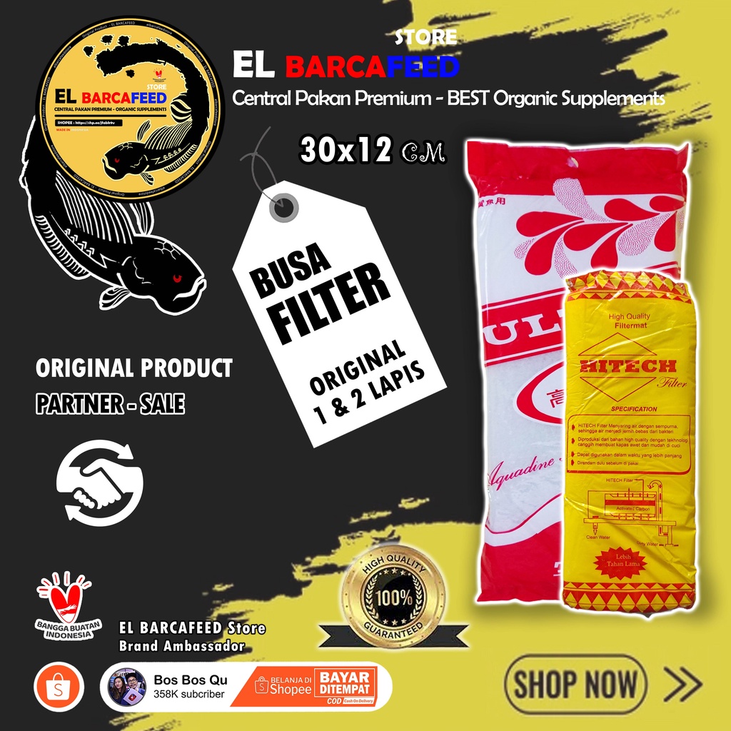 KAPAS AQUARIUM BUSA FILTER AQUARIUM AQUASCAPE ( Super Filter Kualitas bagus 2 Lapis TEBAL ) - EL BARCAFEED PARTNERSALE