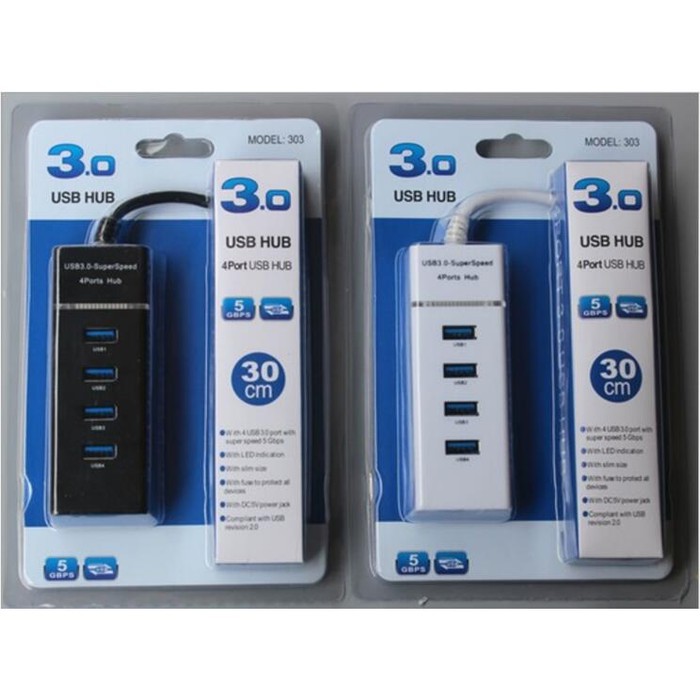 USB HUB 4 PORT USB HUB 2.0 High Speed HUB 4 Port 8 Inch Cable - 4 SLOT USB