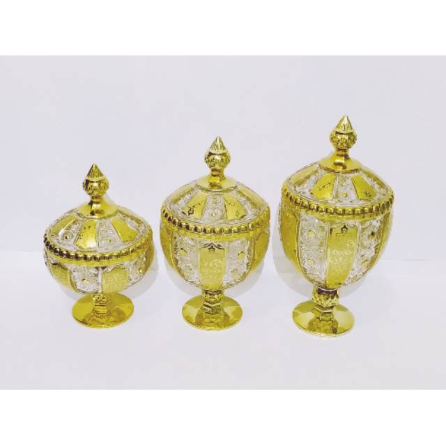 Toples Kristal Gold Set / Toples Kaca Gold / Toples Capodimonte / Toples Lebaran