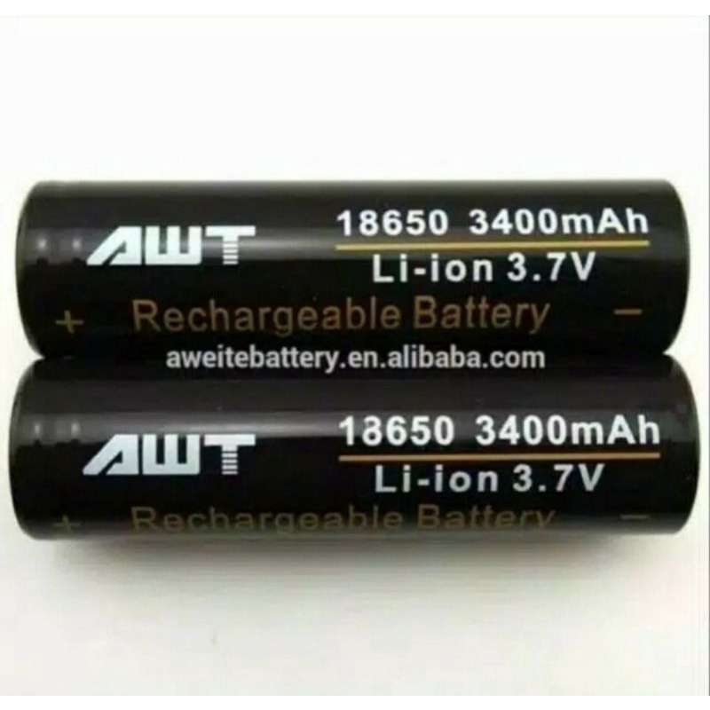 baterai 18650 hitam battery awt batre swat baterai isi ulang