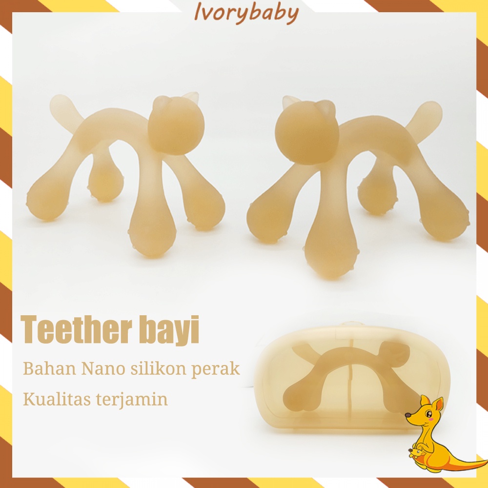 Ivorybaby Gigitan bayi  silikon nano perak teether bayi  dengan kotak