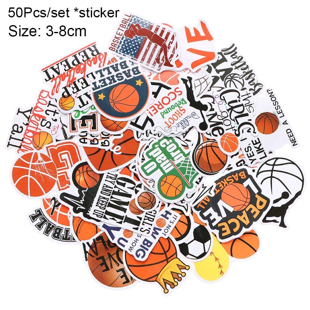 TOP 50pcs /set Stiker Basket Warna-Warni Tahan Air Scrapbooking Ornamen Graffiti