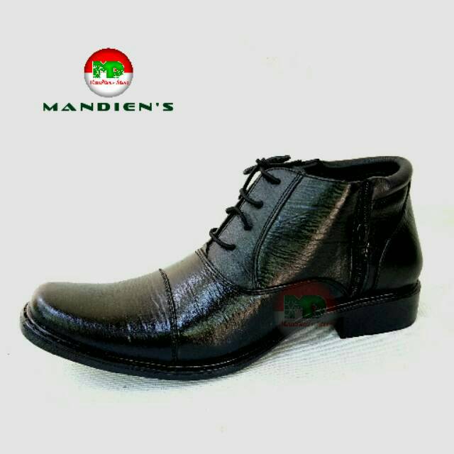 MANDIENS - Sepatu Kulit Sapi Asli Medali BJ174KY Export Quality - PDH TNI POLRI Satpam Security Sepatu Kerja Semi Boot