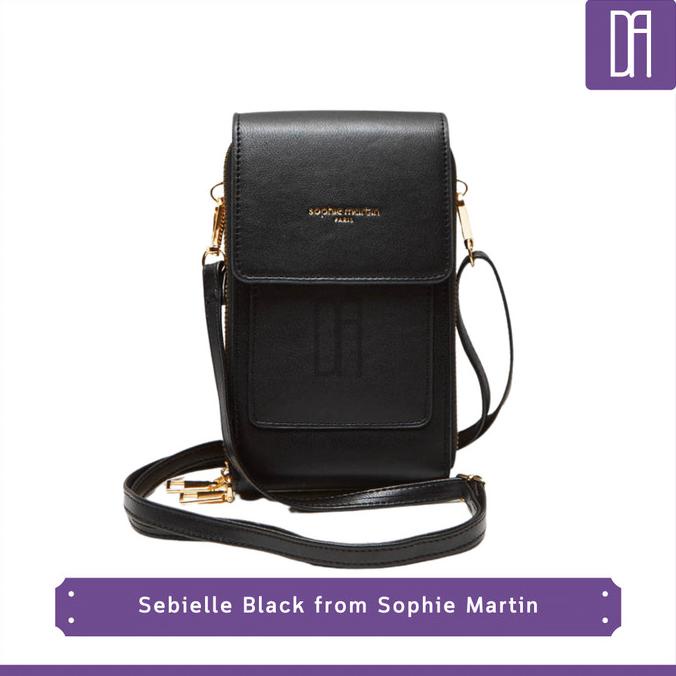 Tas Wanita Dompet HP Sebielle Black Sophie Martin Paris Original