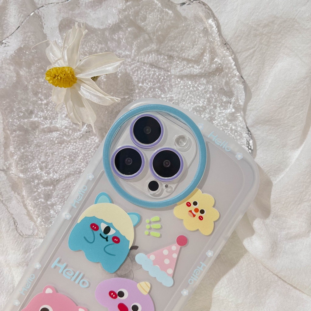 Soft Case TPU Transparan Motif Three Little Monsters Untuk iPhone 13pro 13prm 11 7Plus 8Plus Xr XS 13 12pro Max