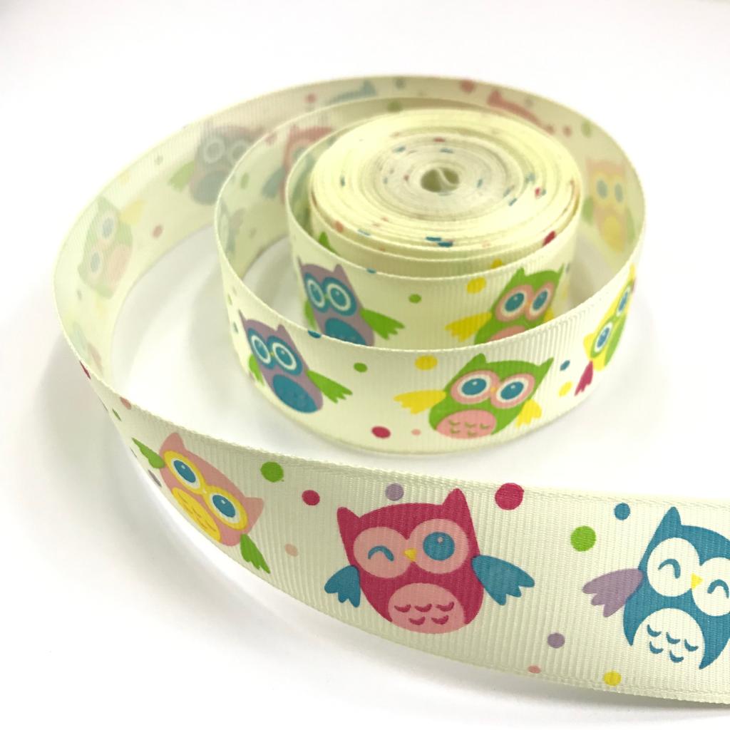 5 YARD - PITA GROSGRAIN MOTIF / PITA GROSGRAIN MOTIF BURUNG OWL/ PITA KADO