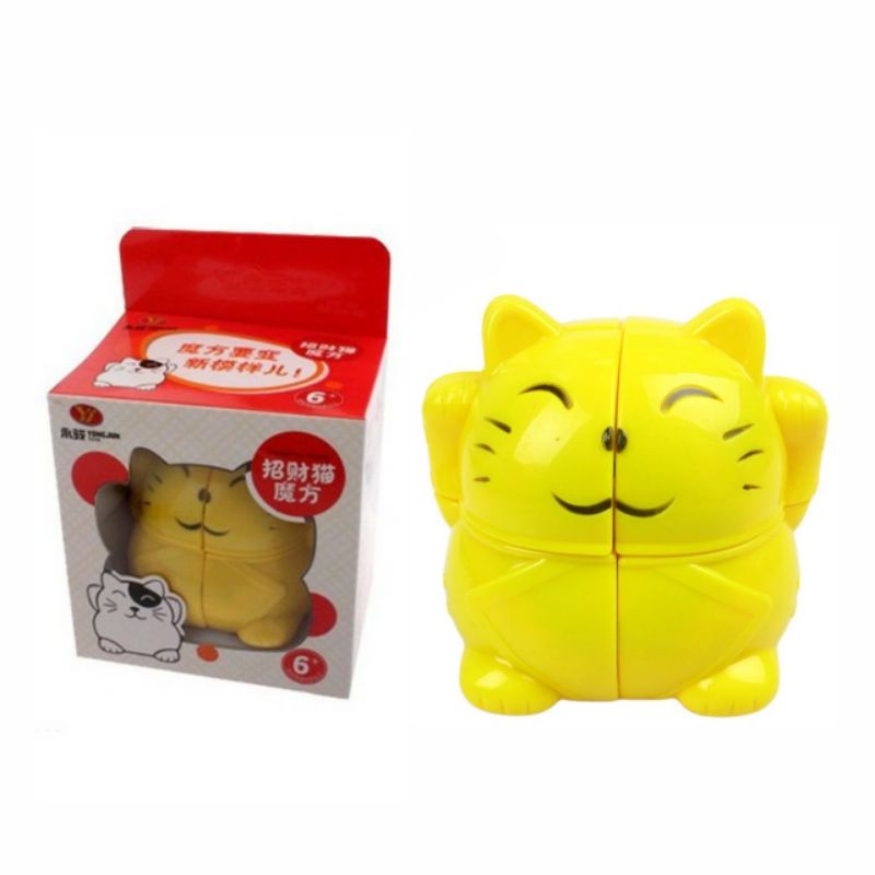 Rubik 2x2 Yongjun Fortune Cat 2x2 Stickerless Yellow ORIGINAL