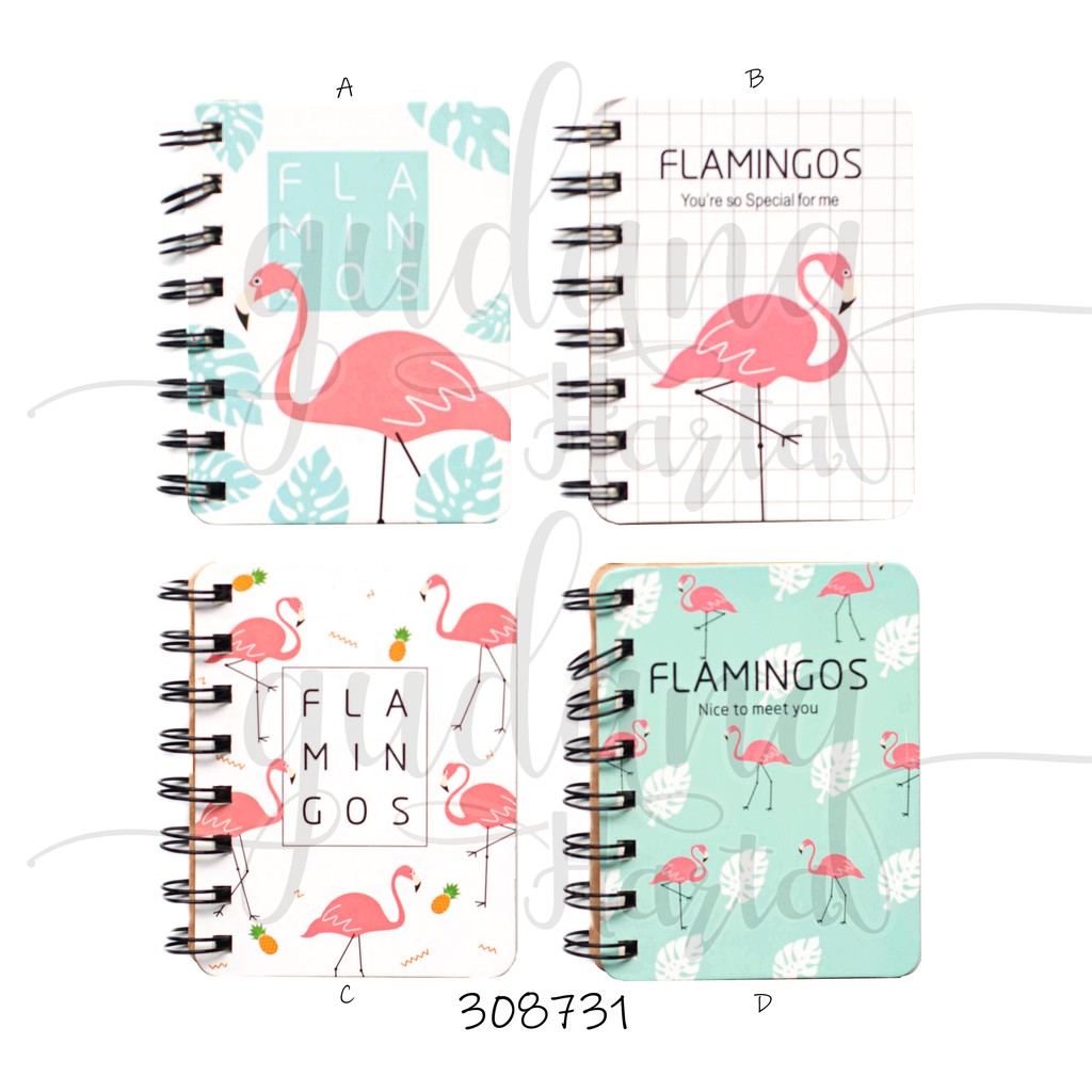 

Notebook Spiral Mini Flamingo White Buku Catatan Burung Putih GH 308731