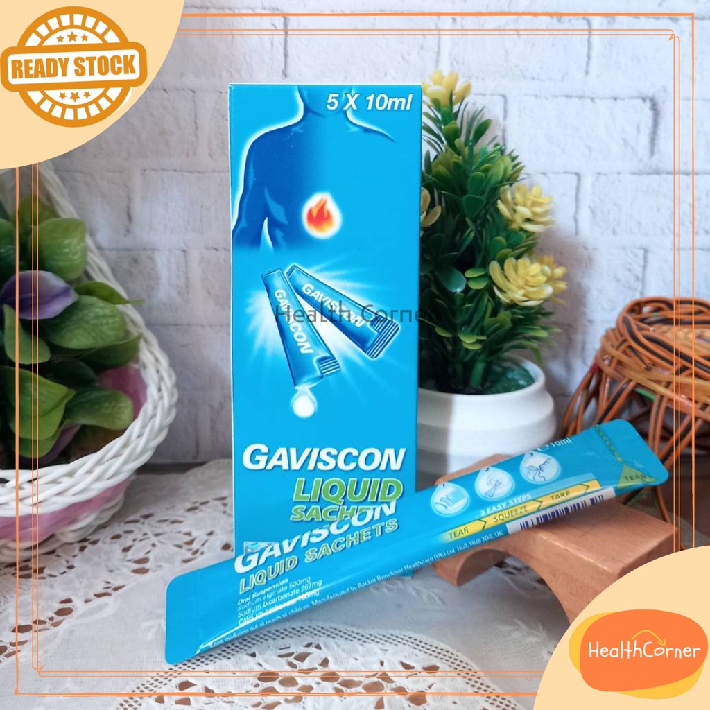 Gaviscon Double Action Liquid Sachet 5 x 10ml [ Obat Maag Liquid sachet ]