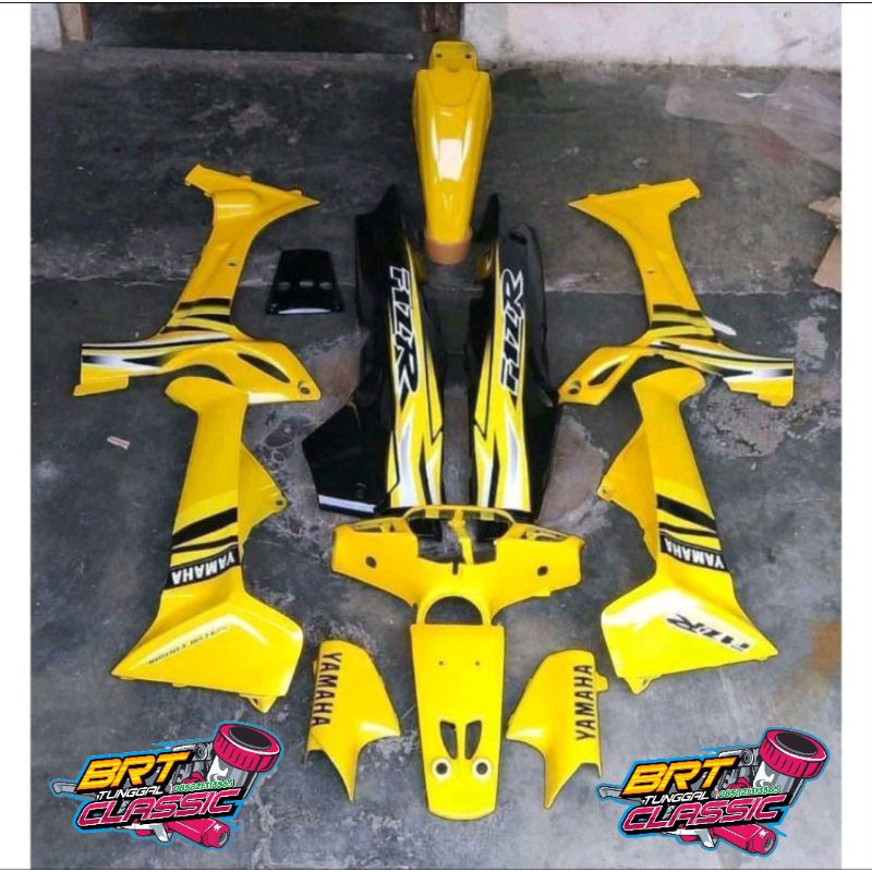 Cover body fiz r full set halus warna kuning hitam