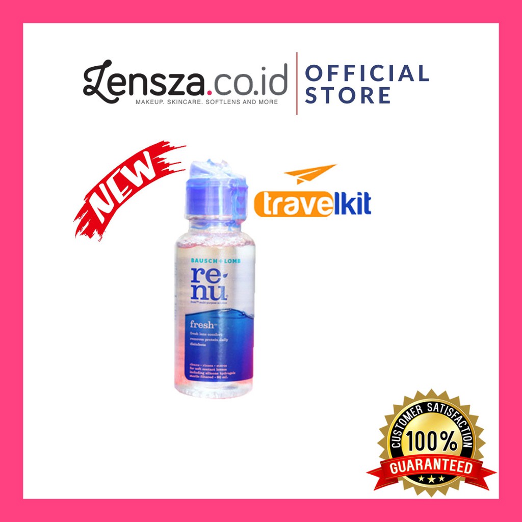 Lensza Cairan Softlens ReNu 60ml / Pembersih Soflen Re-Nu 60ml / Travel Pack Re-Nu by Bausch &amp; Lomb
