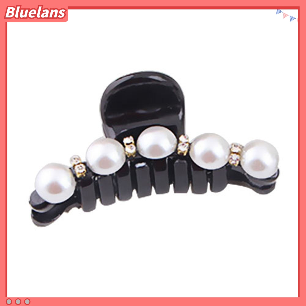 Bluelans Jepit Rambut Model Cakar Aksen Mutiara Berlian Imitasi Untuk Wanita