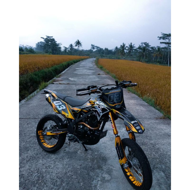 DECAL FULL BODY KLX BF HOLOGRAM PELANGI | SUPERMOTO KLX BF | DECAL HOLOGRAM MURAH BAGUS | COD