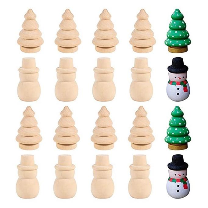 

40Pcs Pohon Natal Mini Bahan Kayu Handmade Diy Untuk Dekorasi K Pn43625