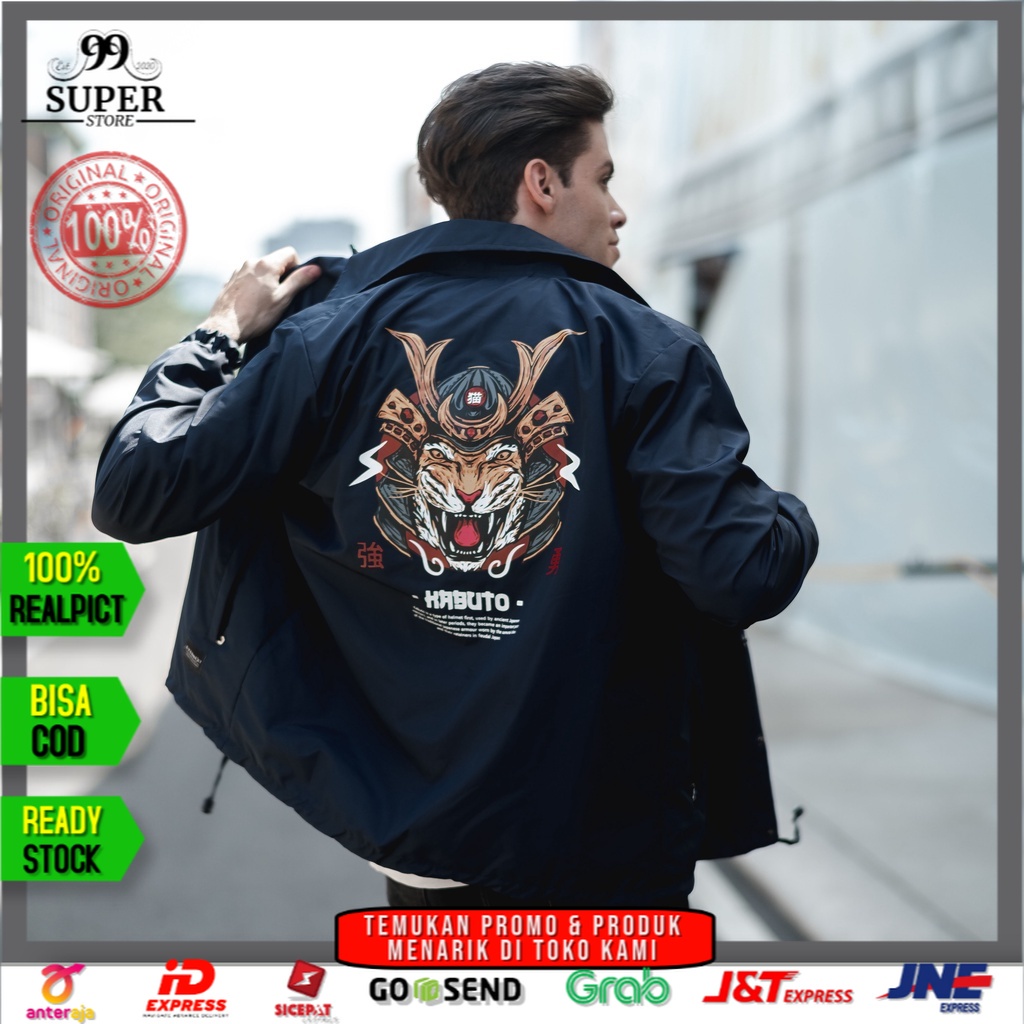 Jaket Coach Pria Anti Air Jumbo Keren Murah Terbaru Ori Jaket Taslan Cowok Windbreaker Waterproof Bi