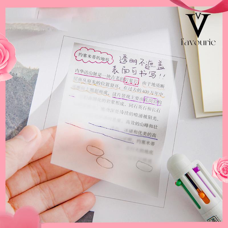 【COD】1 Pcs Kertas Memo Sticky Note Transparan Plastik Tahan Air Bentuk Kotak Kertas Catatan Pengingat Notepad Dasar Simple Murah-FA