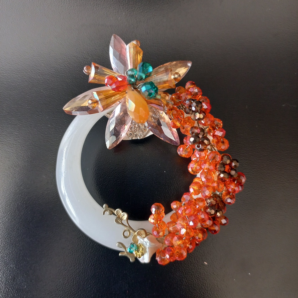 Bros/ Pin Batu Cantik/ Bros Batu Giok Asli Bisa untuk bandul Kalung