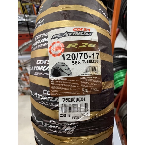 Ban Motor 120/70-17 Corsa Michelin Tublles