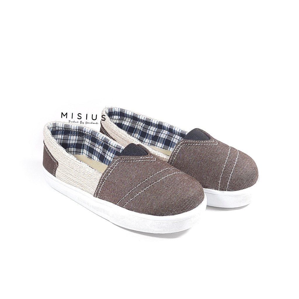 Misius - FUJIO Sepatu Anak Model Slip On Sole Karet Bahan Kanvas/Denim