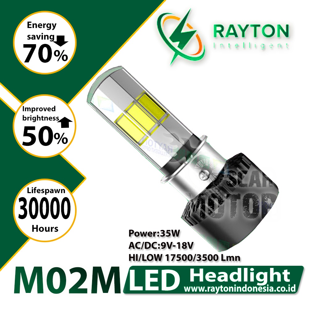 Rayton Led Otomotif M02MOriginal DRL LAMPU HID UTAMA NEW WHITE BLUE motor