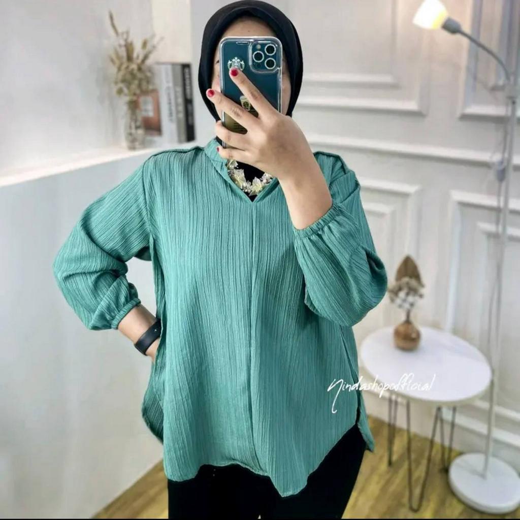 LIVIA BLOUSE // BLOUSE WANITA POLOS // OUTER KOREAN STYLE // ATASAN WANITA VIRAL // LADY CRUSH