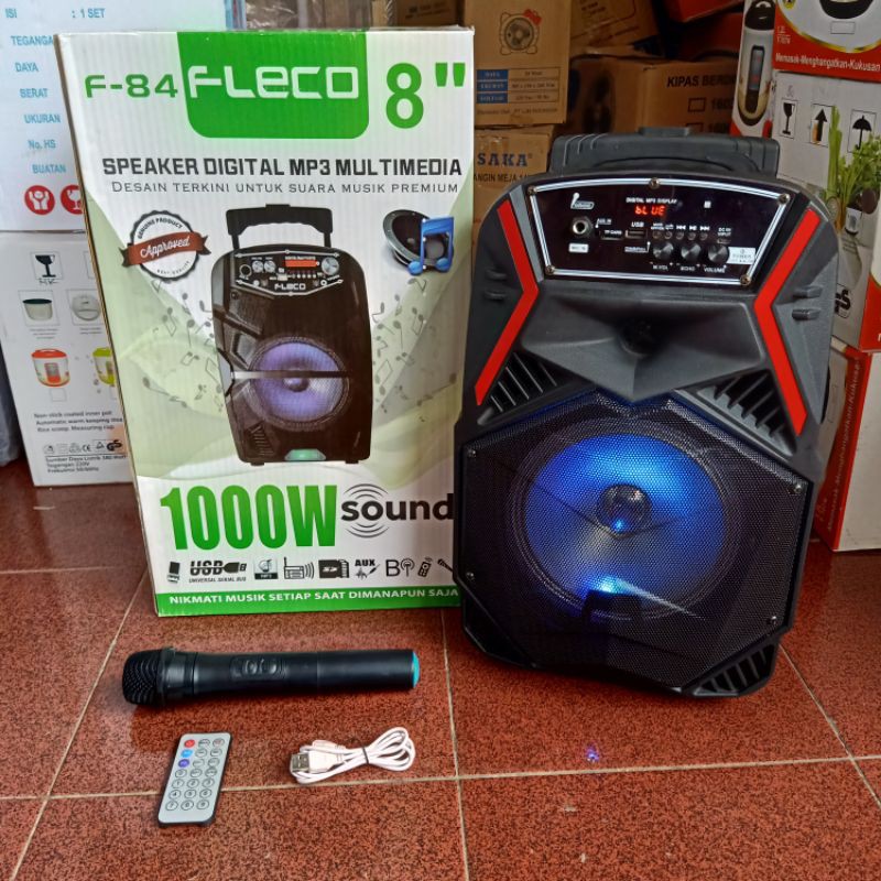 SPEAKER BLUETOOTH LED Speaker Karaoke Speaker Music Speaker FLECO - Tipe F-83