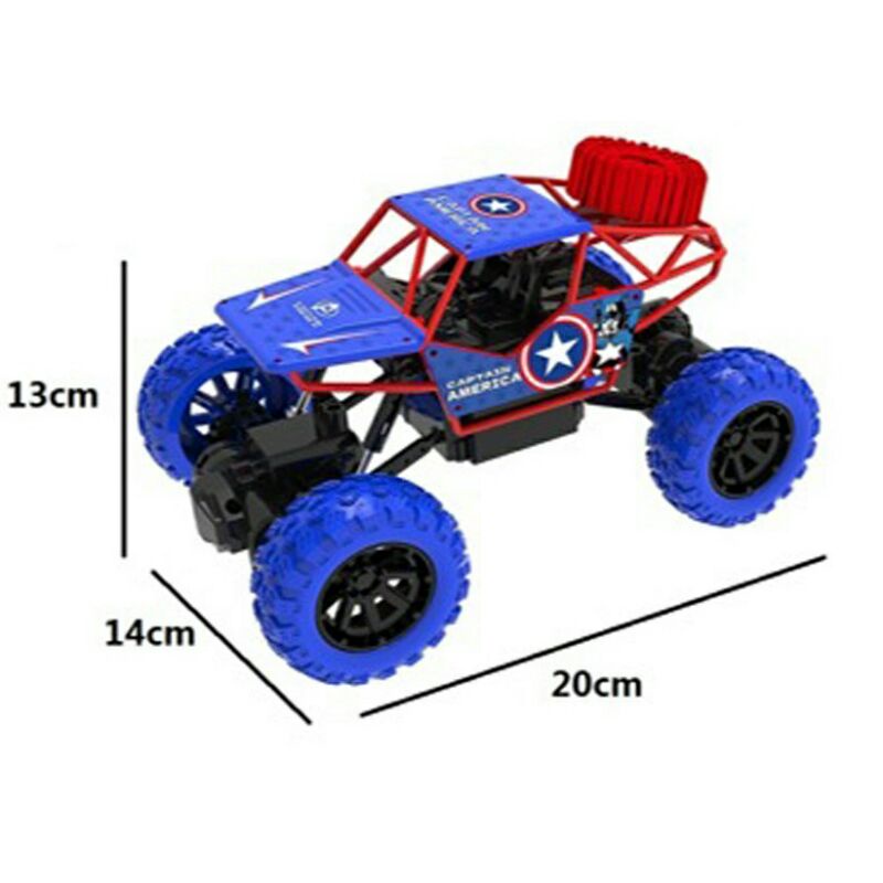 ( BISA COD ) Mainan Mobil Remote Control Avengers Superhero 1:20 - RC Off Road - Rock Crawler Motif Avengers