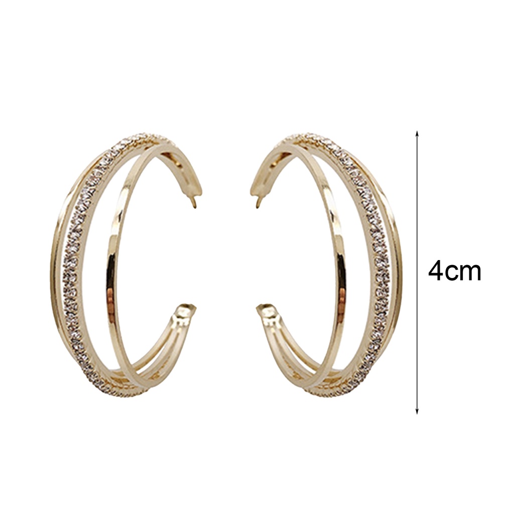 Hu Hu Hu Hu Hu Alat Bantu Pasang Kacamata♡ 1 Pasang Anting Juntai Bentuk Bulat Aksen Berlian Imitasi Portable Anti deformed Untuk Wanita