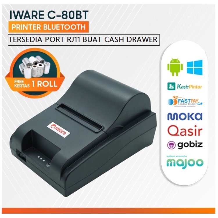 Printer Bluetooth 80mm Thermal Struk Kasir Label Brilink Moka Gobiz